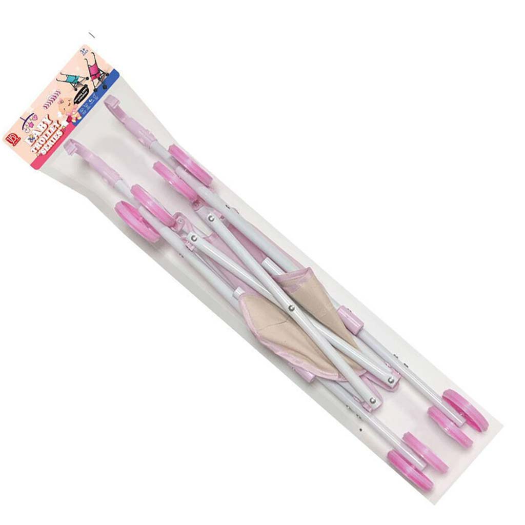 Luna: Rózsaszín-bézs babakocsi 26x48x52cm kép 2