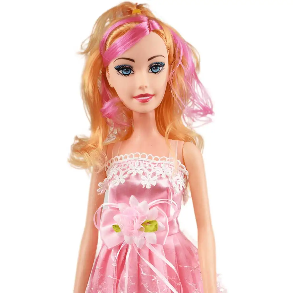 Nicky: Óriás szőke hajú divatbaba pink ruhában hangeffektekkel 56cm kép 2