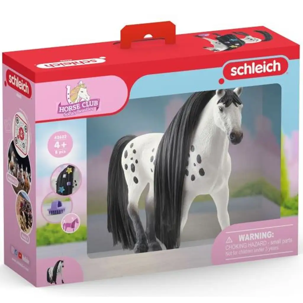Schleich Horse Club: Sofia's Beauties - Knabstrupper csődör figura fésülhető sörénnyel (42622) kép 1