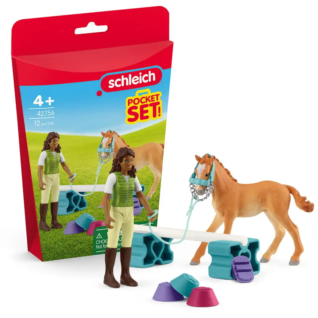 Schleich: Sarah lókiképző készlete Tennessee Walker csikóval játékszett (42756)