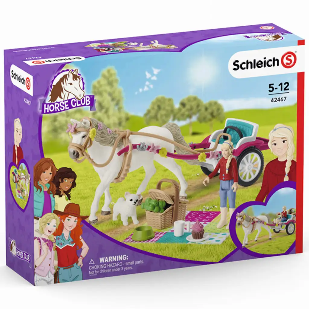 Schleich: Horse Club - Kocsi lovasbemutatóhoz piknikkel játékszett (42467) kép 1