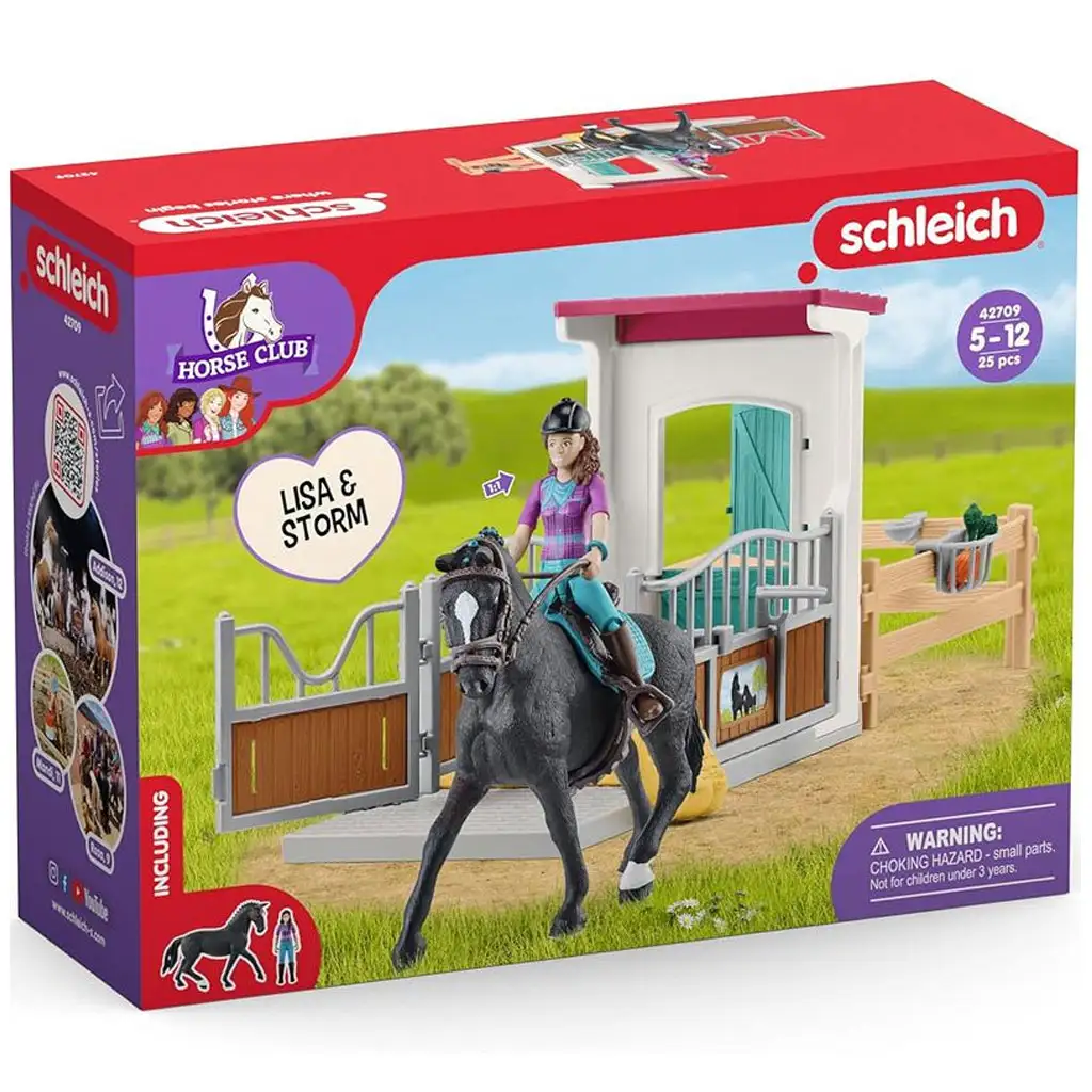 Schleich: Horse Club - Lisa és Storm lovas box játékszett kép 1