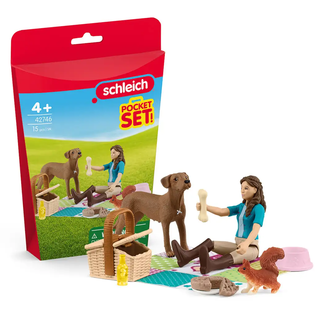 Schleich: Piknik Lizával és kutyusával játékszett (42746)