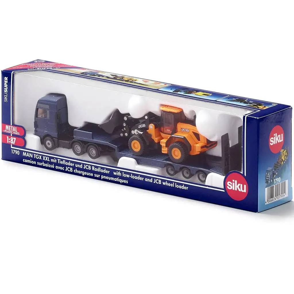 SIKU MAN teherautó JCB traktorral 1/87 kép 5