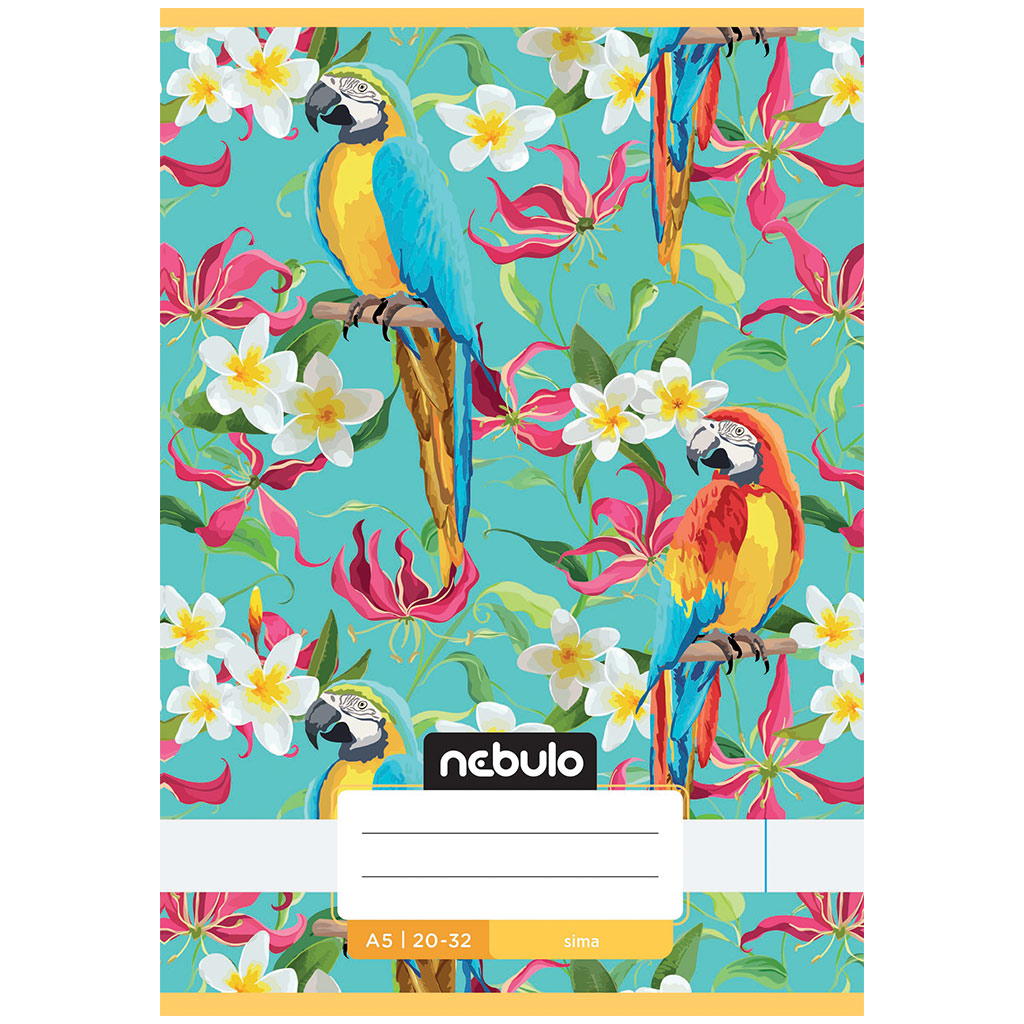 Nebulo: Tűzött papagáj mintás sima füzet 20-32 A/5