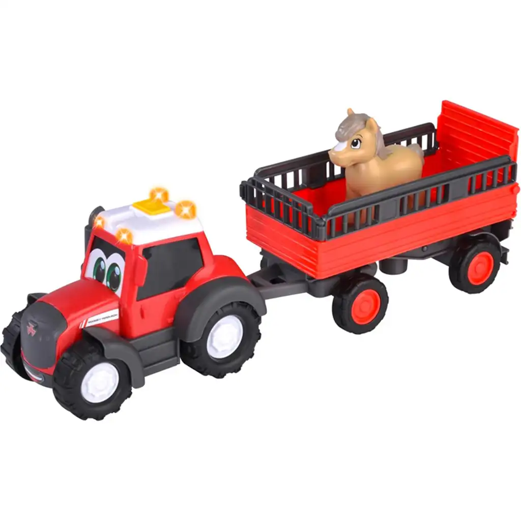 ABC Massey állatszállító traktor lóval - Simba Toys kép 3