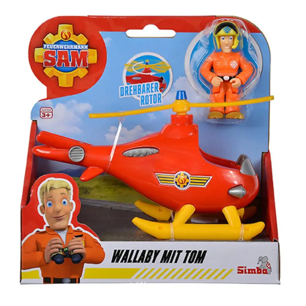 Sam a tűzoltó: Wallaby helikopter Tom figurával - Simba Toys kép 1
