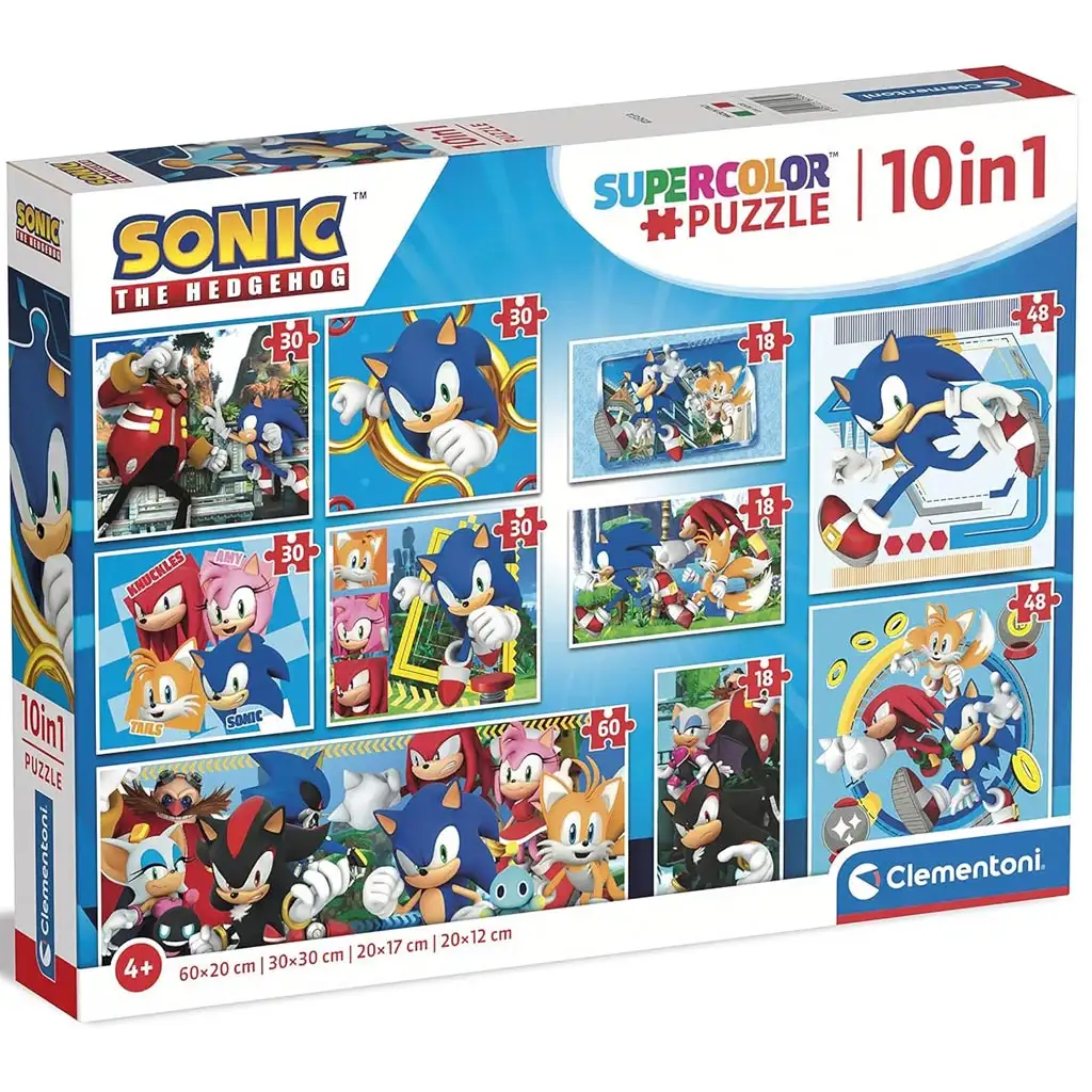 Sonic a sündisznó 10 az 1-ben supercolor puzzle - Clementoni