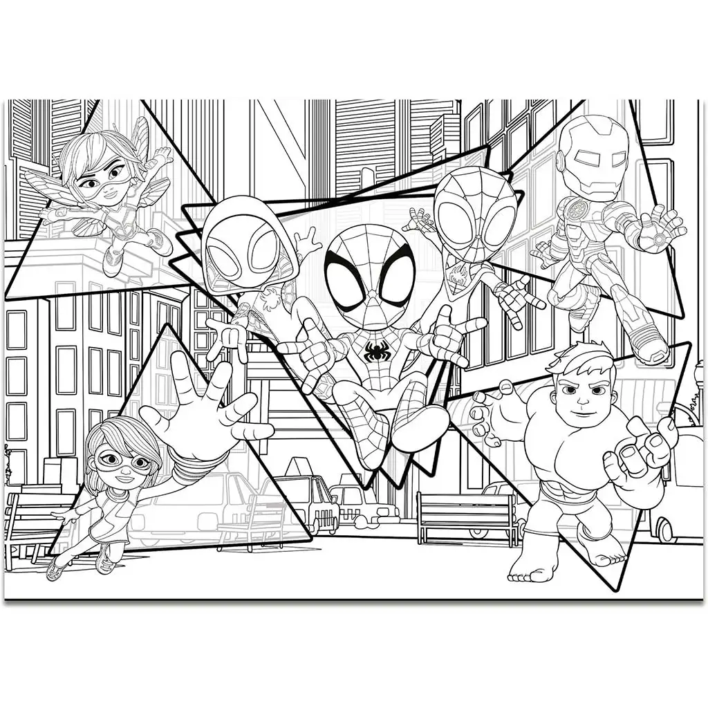 Marvel Spidey 2 az 1-ben maxi 4x48db-os puzzle és színező 35x25cm - Lisciani kép 4