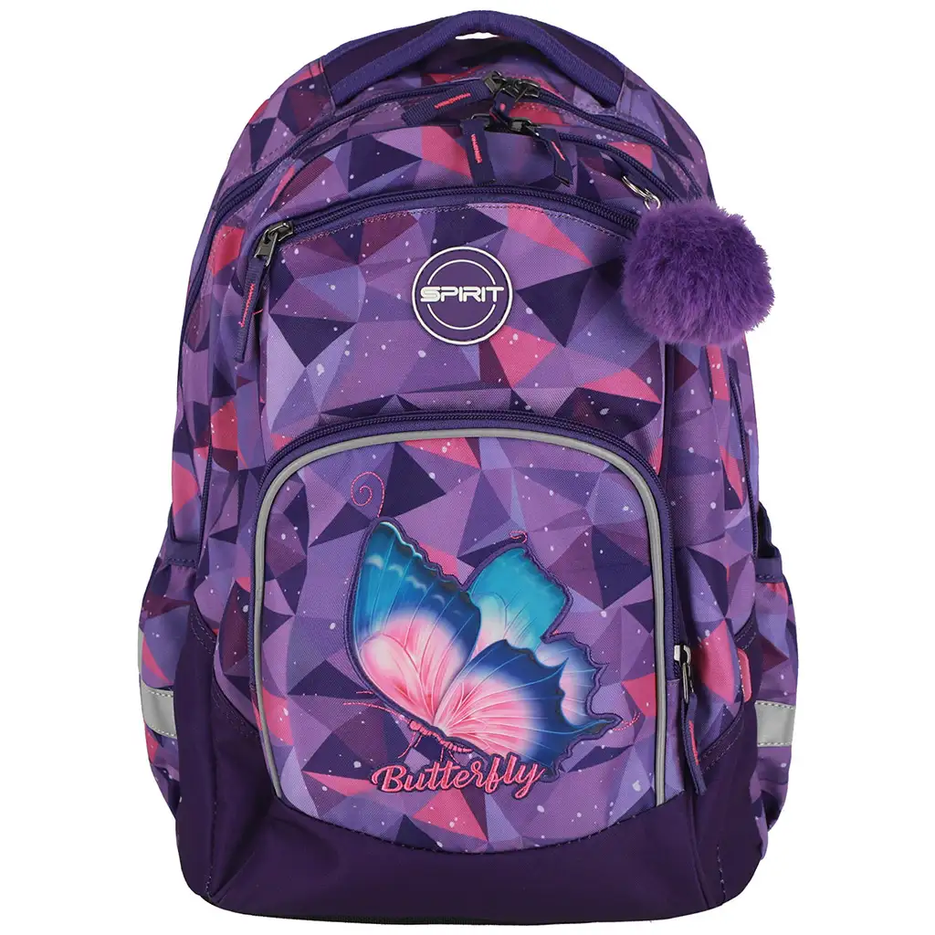 Spirit: Butterfly pillangó 3D mintás lekerekített iskolatáska, hátizsák 34x26x44cm kép 3