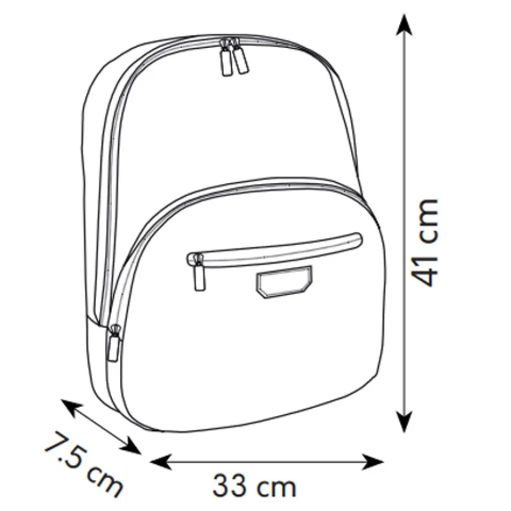 Spirit: Fekete három rekeszes műbőr hátizsák 41x33x7,5cm kép 4