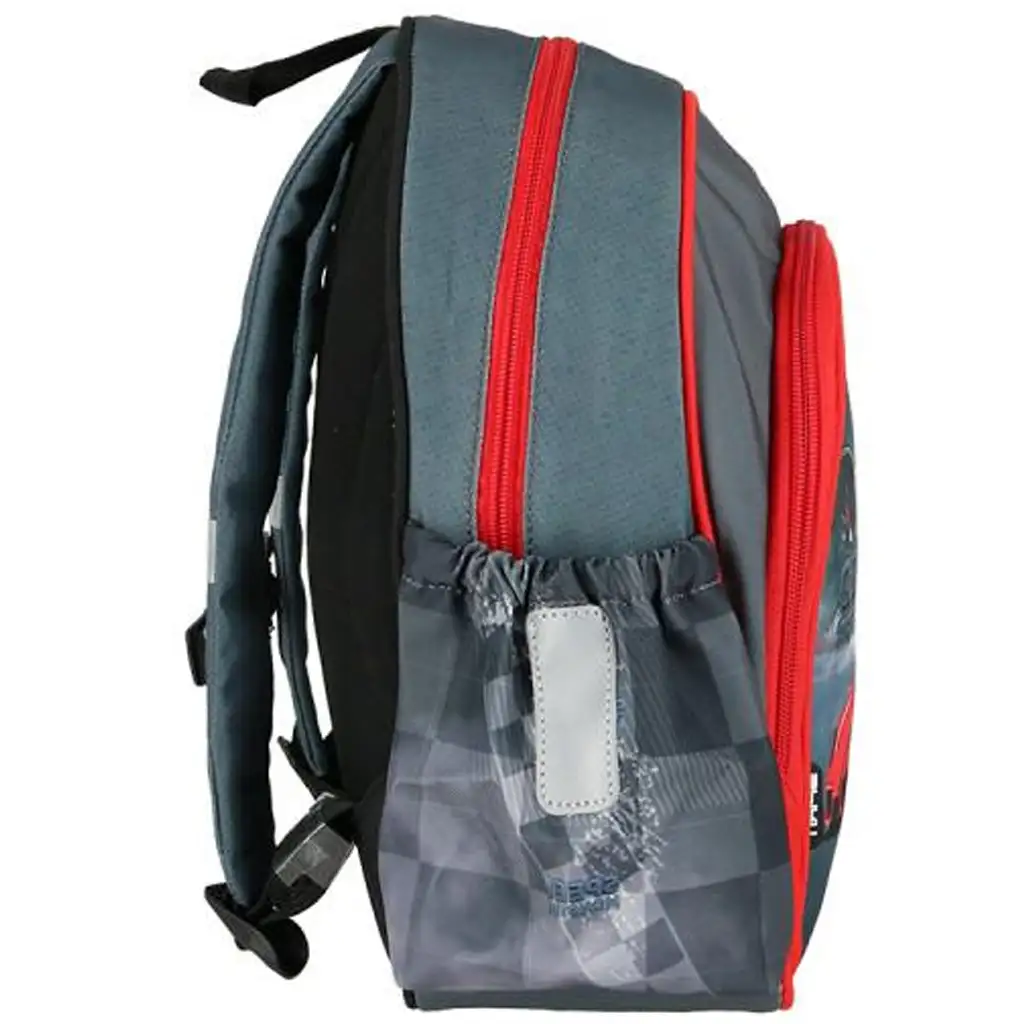 Spirit: Speed Monster piros versenyautó mintás lekerekített iskolatáska, hátizsák 24x13x31cm kép 2