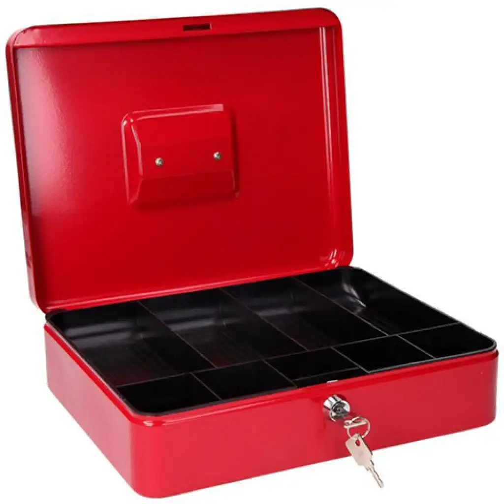 Spirit: Pénzkazetta piros színben 2db kulccsal CB190 300x240x88mm kép 2