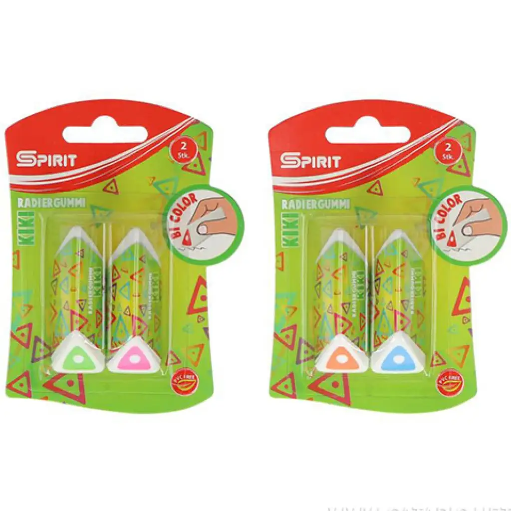 Spirit: Kiki háromszög alakú radír többféle színben 2db-os szett
