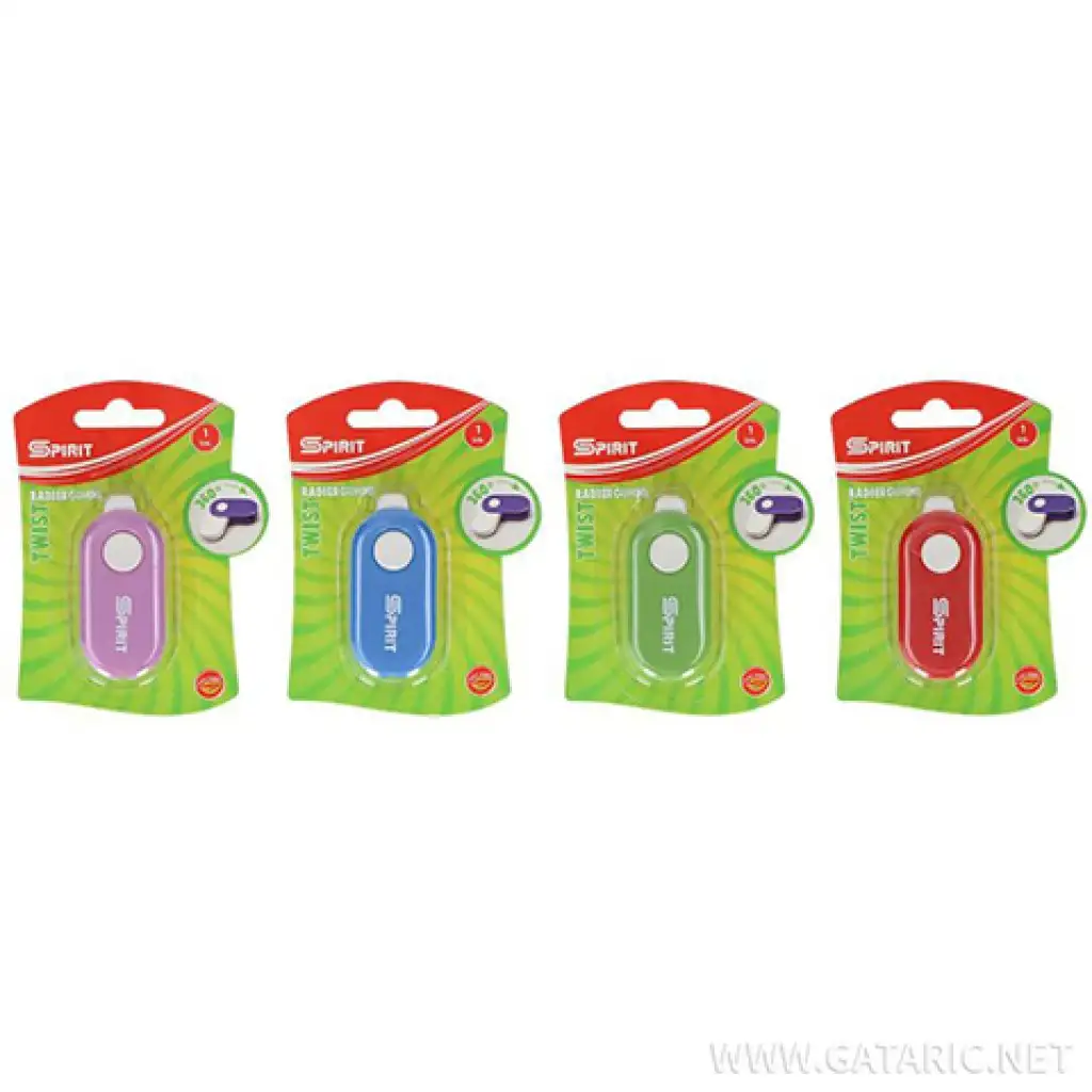 Spirit: Twist ovális radír műanyag tokban többféle színben