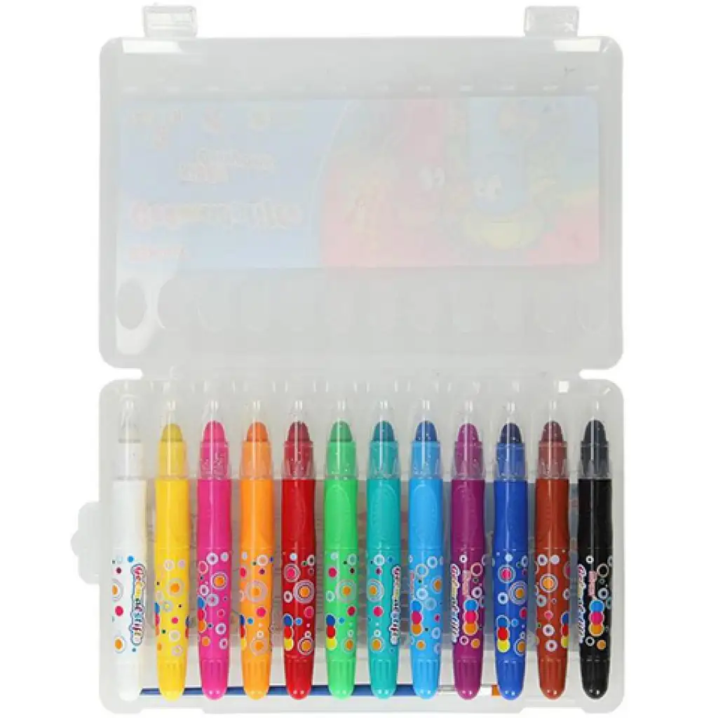 Spirit: Silky kicsavarható zsírkréta műanyag tárolóban 12db-os szett kép 2