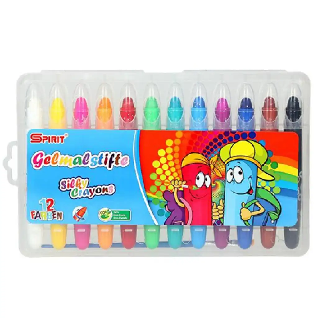 Spirit: Silky kicsavarható zsírkréta műanyag tárolóban 12db-os szett