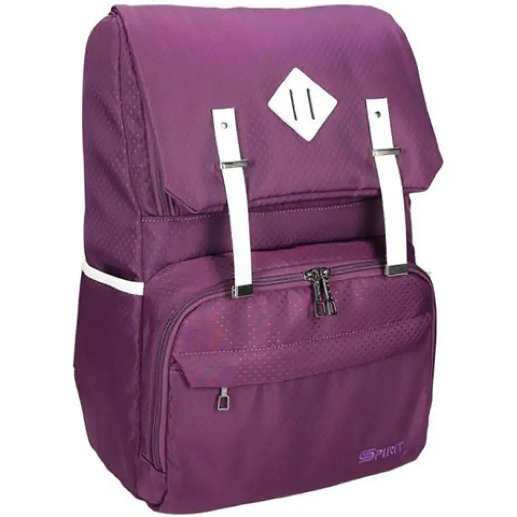 Spirit: Bíbor színű hátizsák fehér pántokkal 47x33x17cm