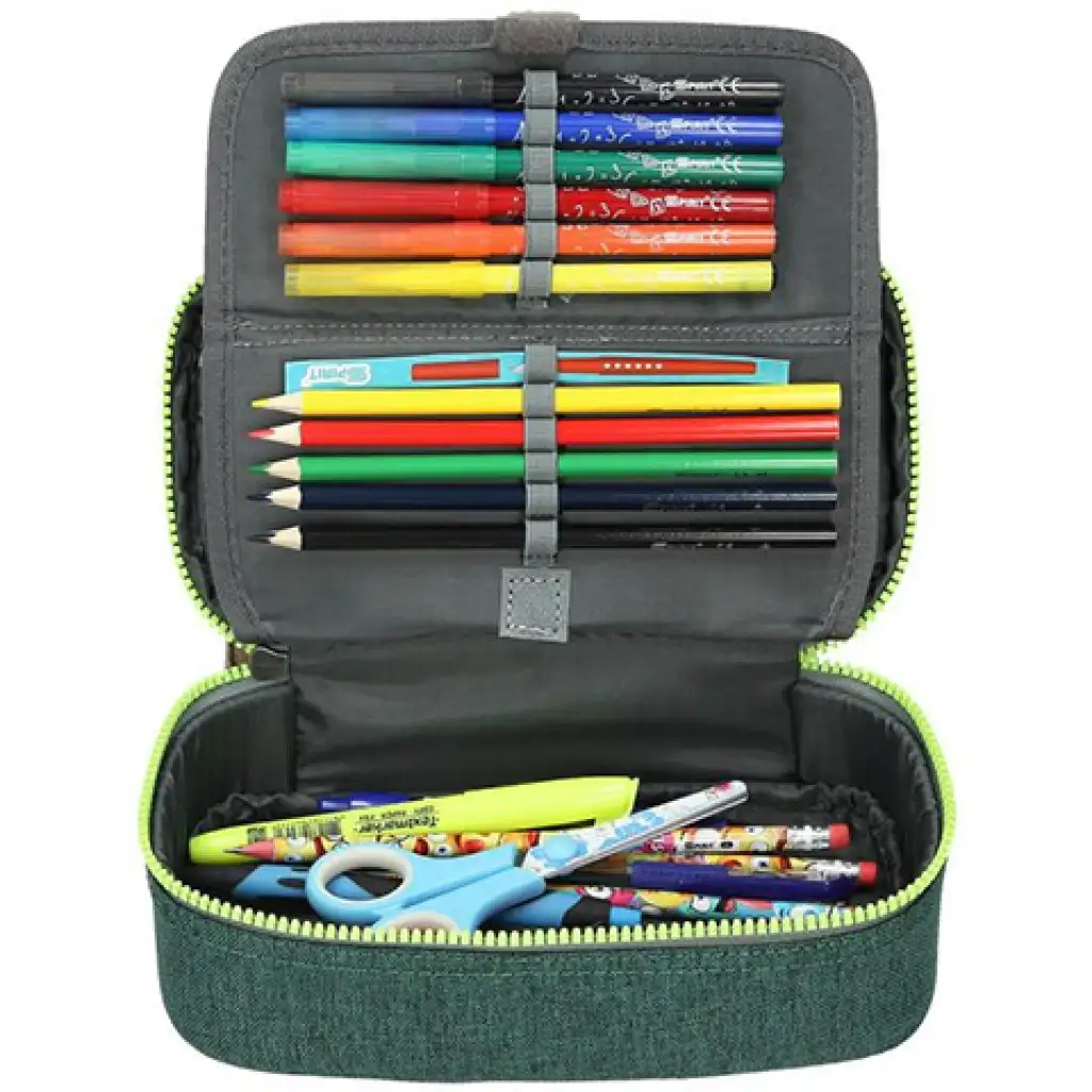 Spirit: Sötét és világoszöld színű ovális tolltartó 23x10cm kép 3