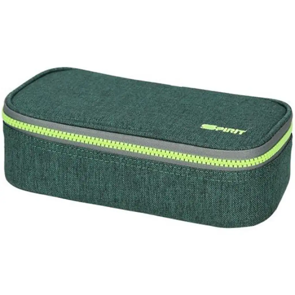 Spirit: Sötét és világoszöld színű ovális tolltartó 23x10cm