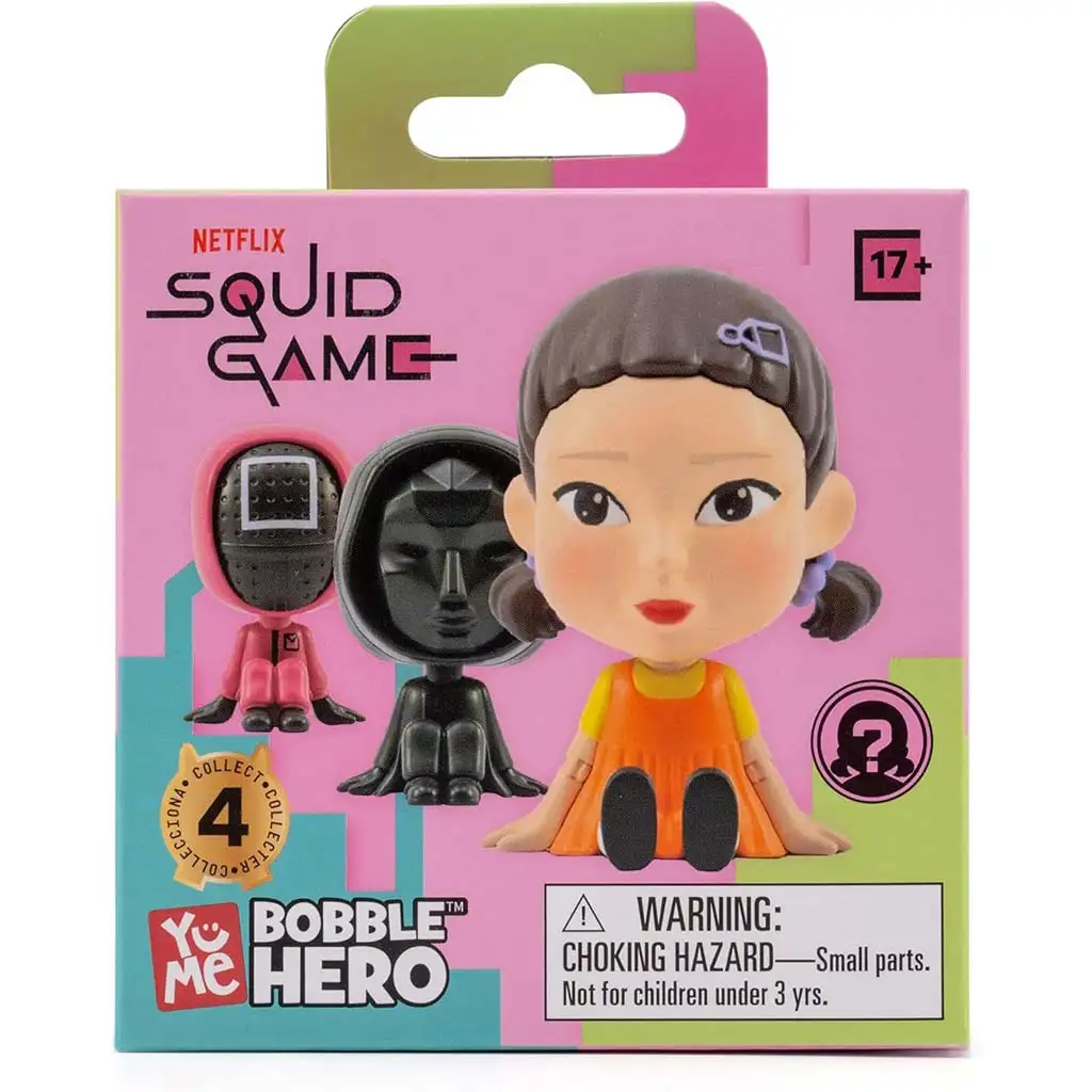 Squid Game Bobble Hero meglepetés mini figura 8cm