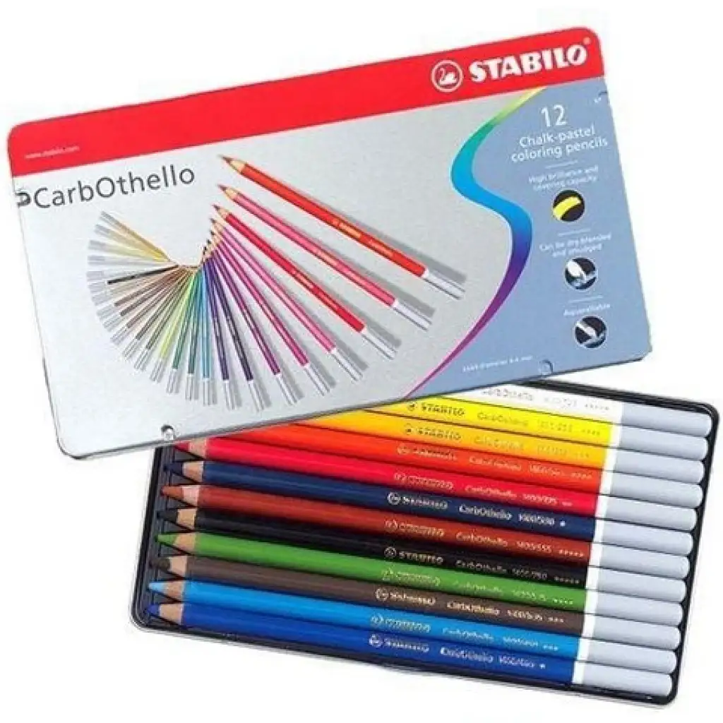 Stabilo: CarbOthello 12db-os színes ceruza szett fém dobozban kép 2