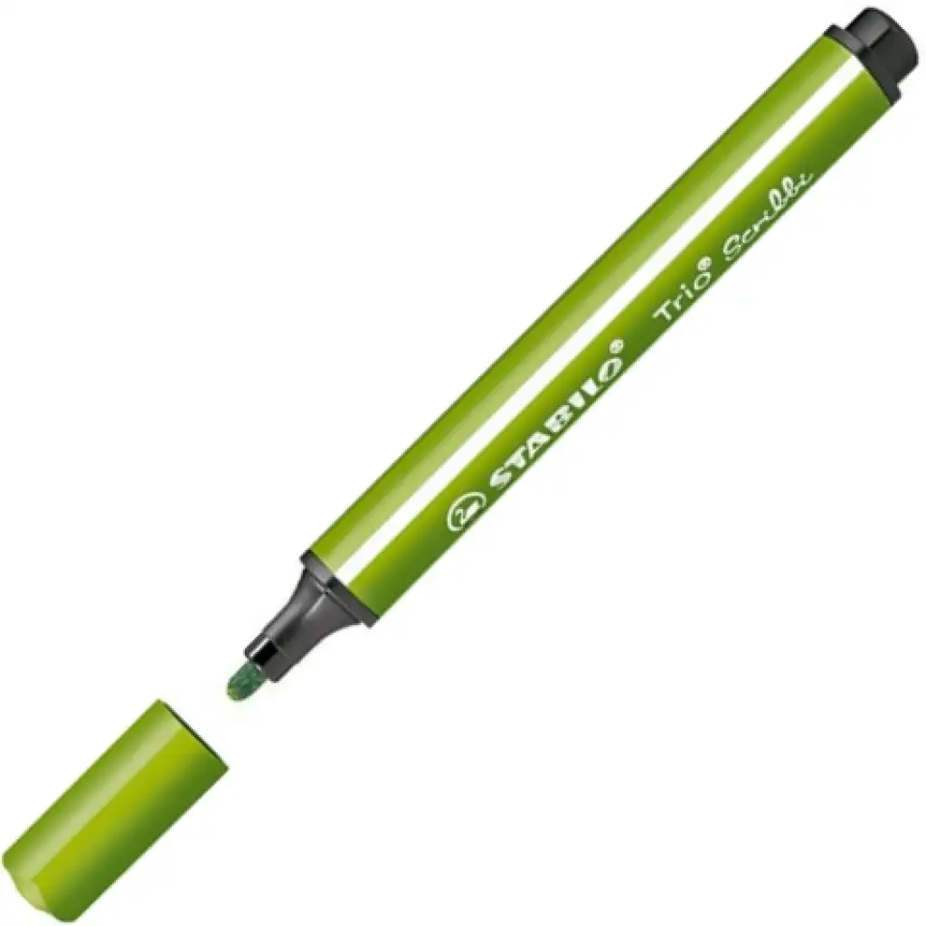 Stabilo: Trio Scribble háromszögletű filctoll világos zöld színben kép 2