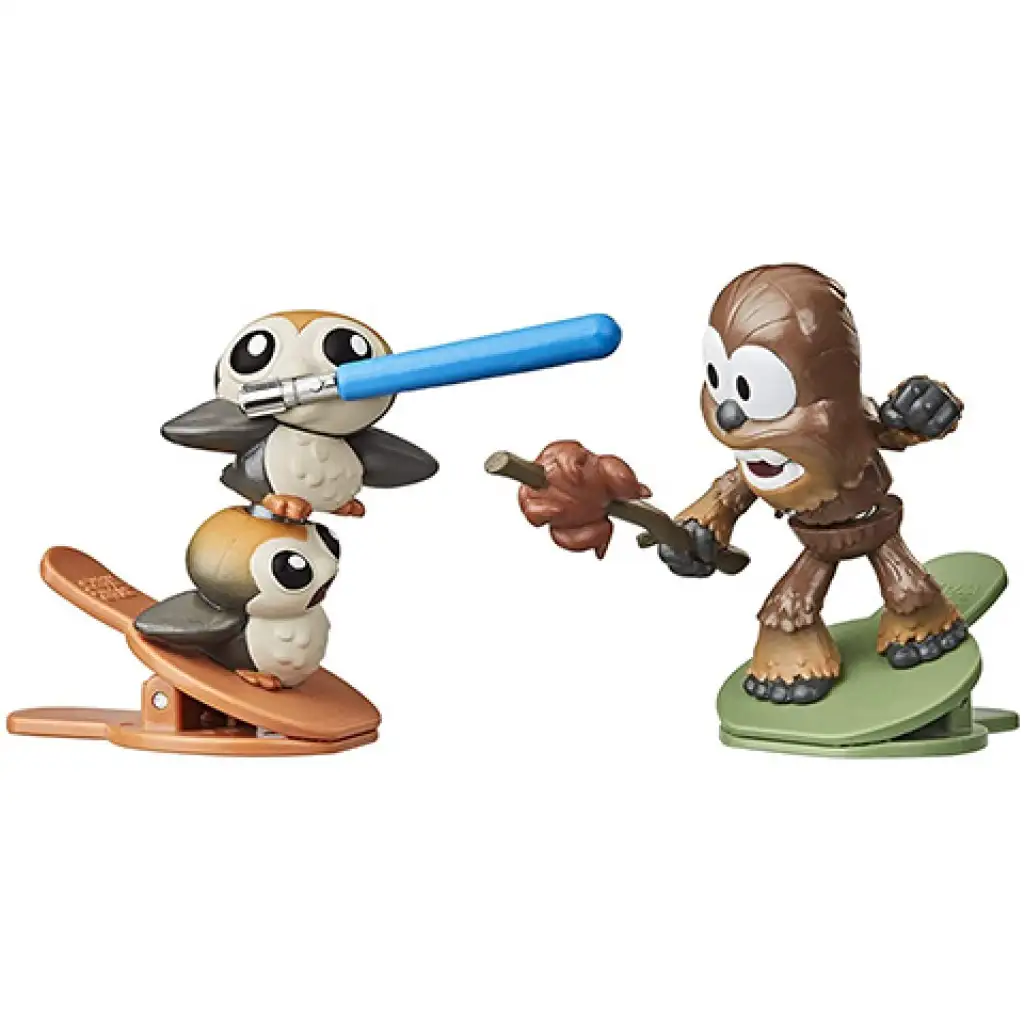 Star Wars Battle Bobblers Porgs vs Chewie csipeszes figura - Hasbro kép 2