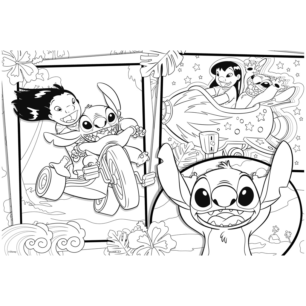 Stitch 2 az 1-ben 250db-os puzzle és színező 50x35cm - Lisciani kép 3