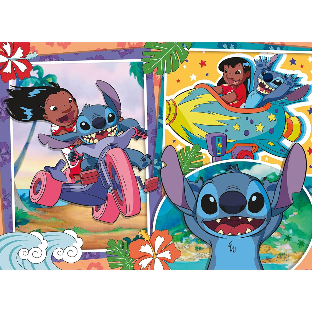 Stitch 2 az 1-ben 60db-os Eco puzzle és színező 70x50cm - Lisciani kép 2