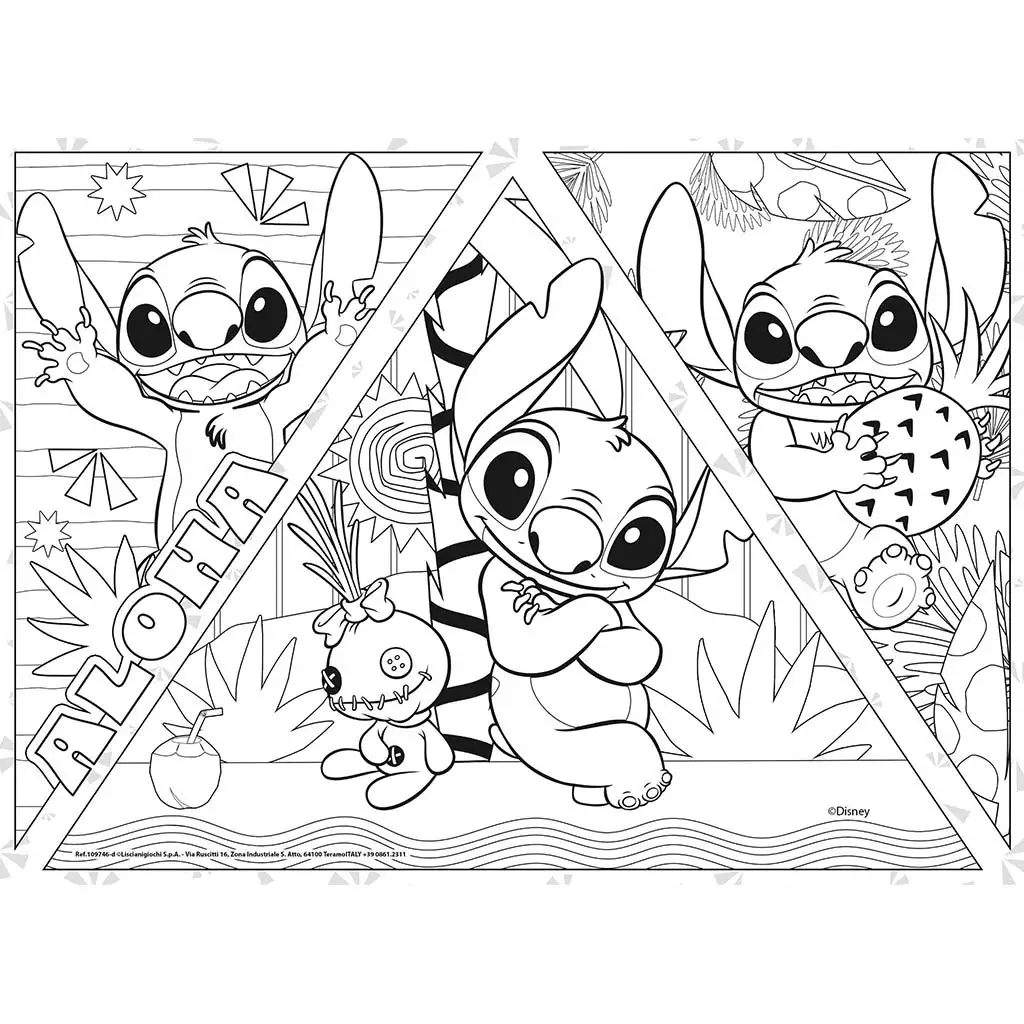 Disney Stitch 2 az 1-ben maxi 4x48db-os puzzle és színező 35x25cm - Lisciani kép 5