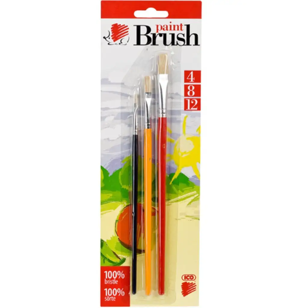 ICO: Süni ecsetkészlet festett fanyelű 3db-os kép 1