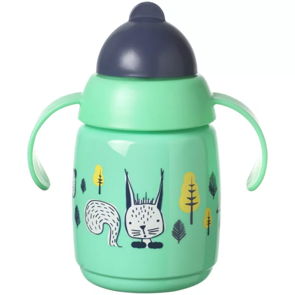 Tommee Tippee: Superstar Zöld Szívószálas Tanuló Itatópohár 300ml kép 2