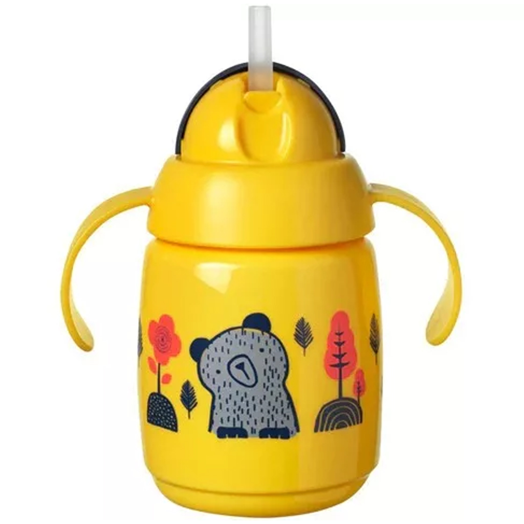 Tommee Tippee: Superstar Sárga Szívószálas Tanuló Itatópohár 300ml kép 2