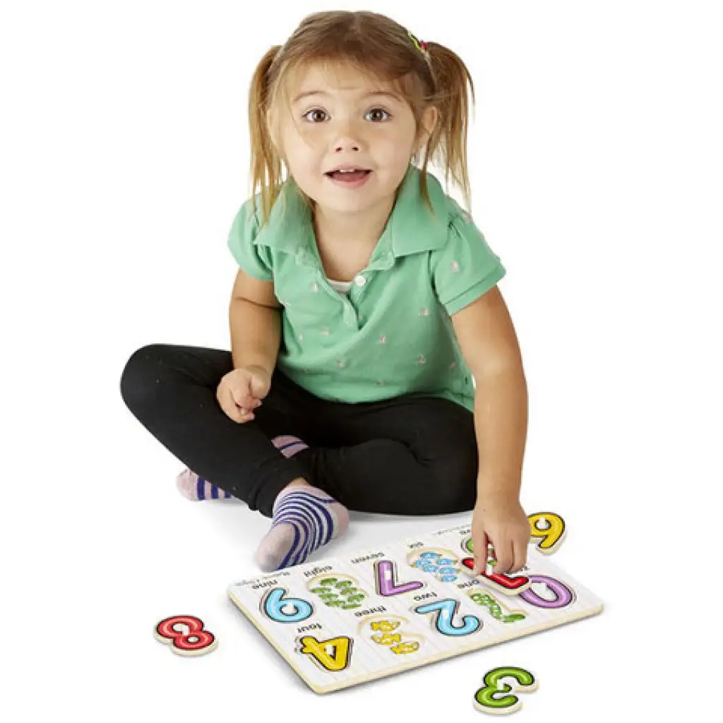 Számok fa puzzle fogantyúval - Melissa & Doug kép 3