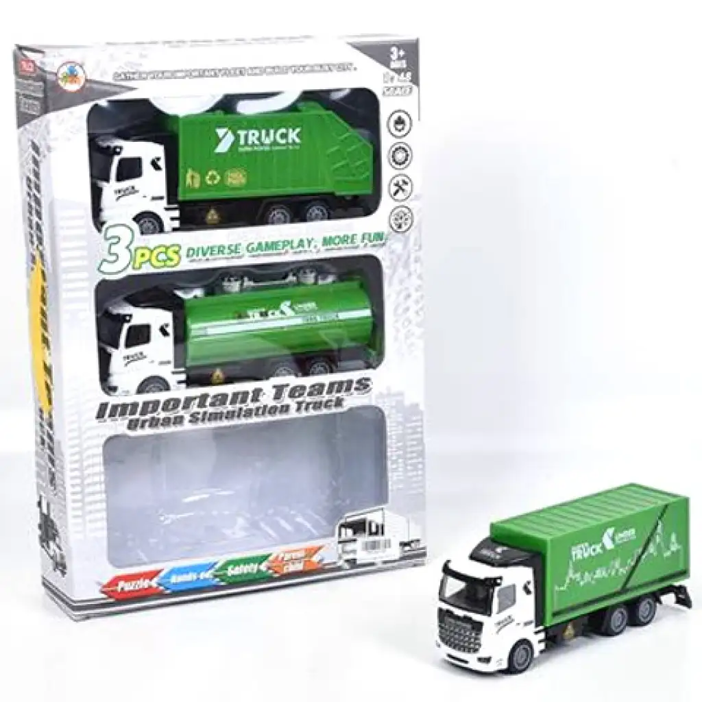 Hátrahúzós szállító teherautó szett 3db-os