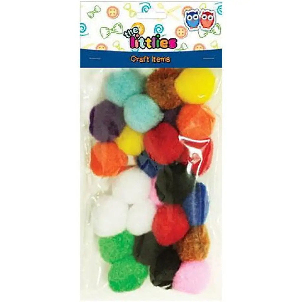 Színes pompon szett 25mm 25db kép 1