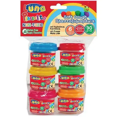 Színes tégelyes gyurma szett 6db-os 30gr