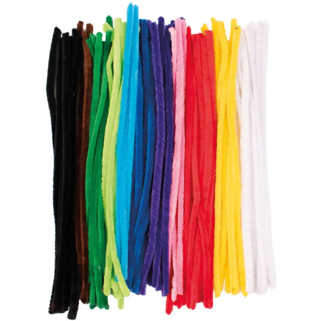 Playbox: Színes zseníliadrót készlet – Ø 15 x 500 mm, 100 darab