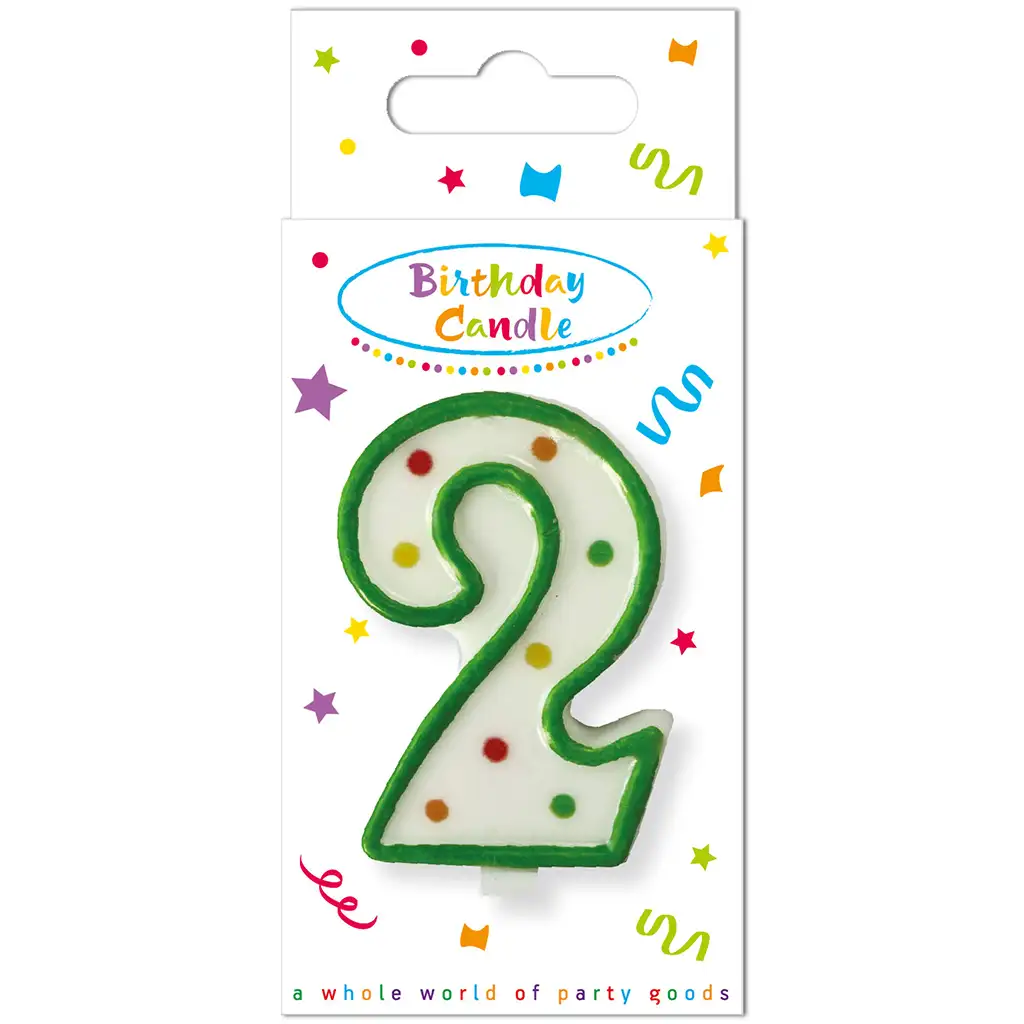 Szülinapi pöttyös gyertya 2-es szám