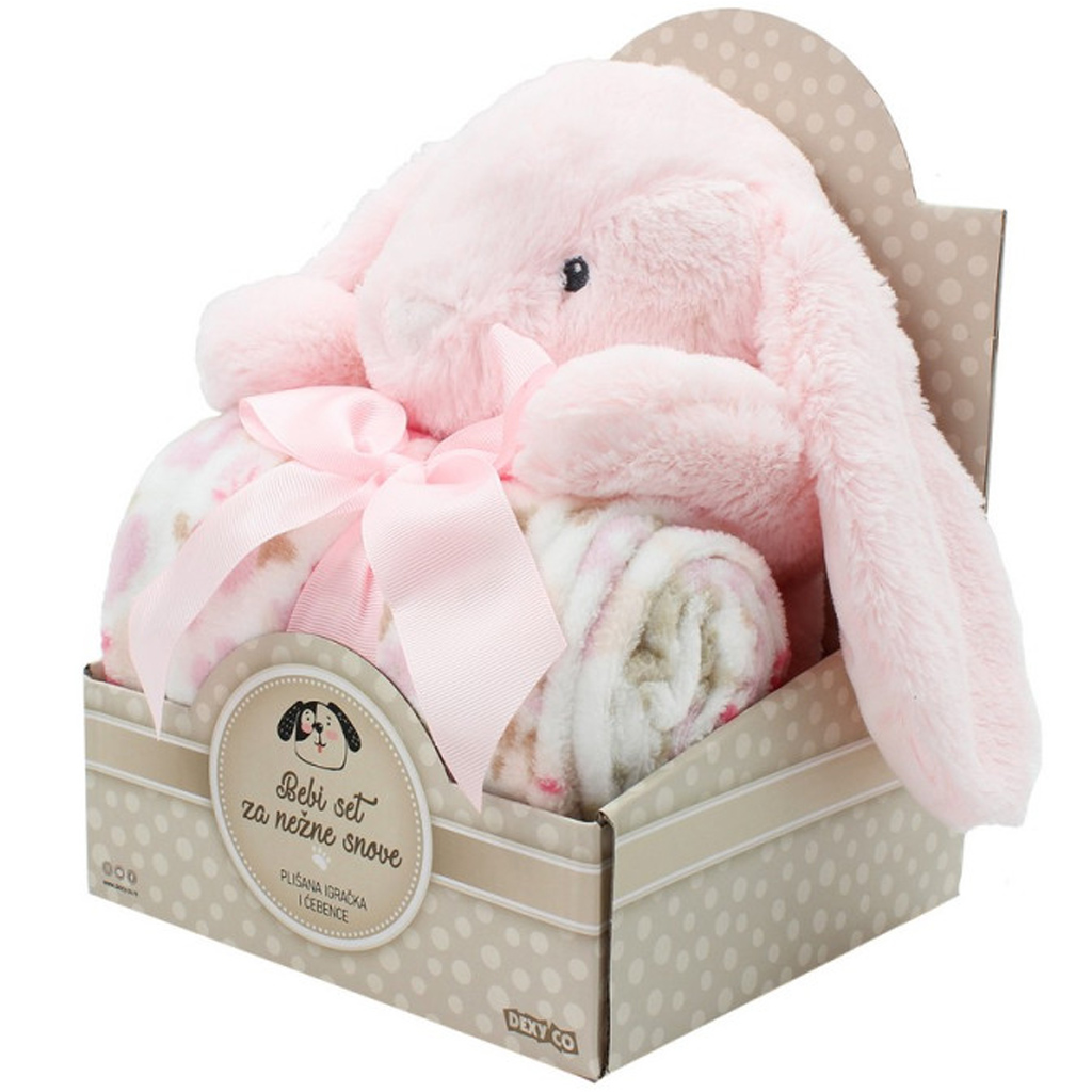 SweetDreams: Takaró és plüss nyuszi rózsaszín színben kép 2