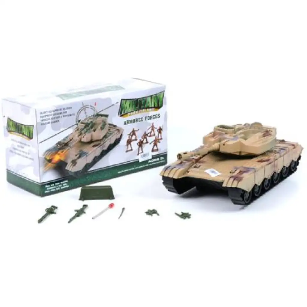 Tank játékszett kiegészítőkkel sivatagi színben