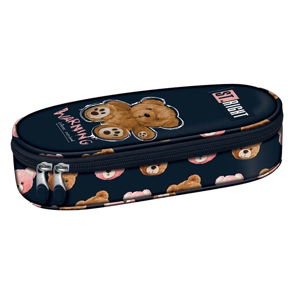 St.Right Teddy Bear ovális tolltartó PC01 23x9,5x6cm kép 1