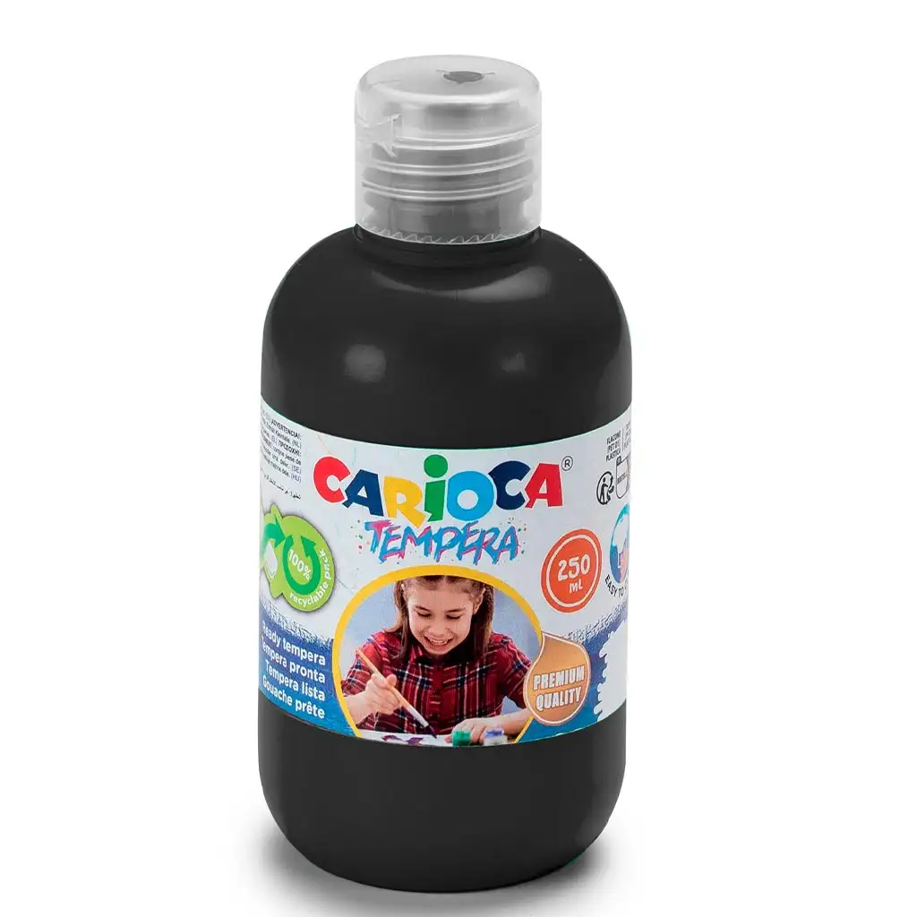 Fekete tempera 250ml-es - Carioca kép 1