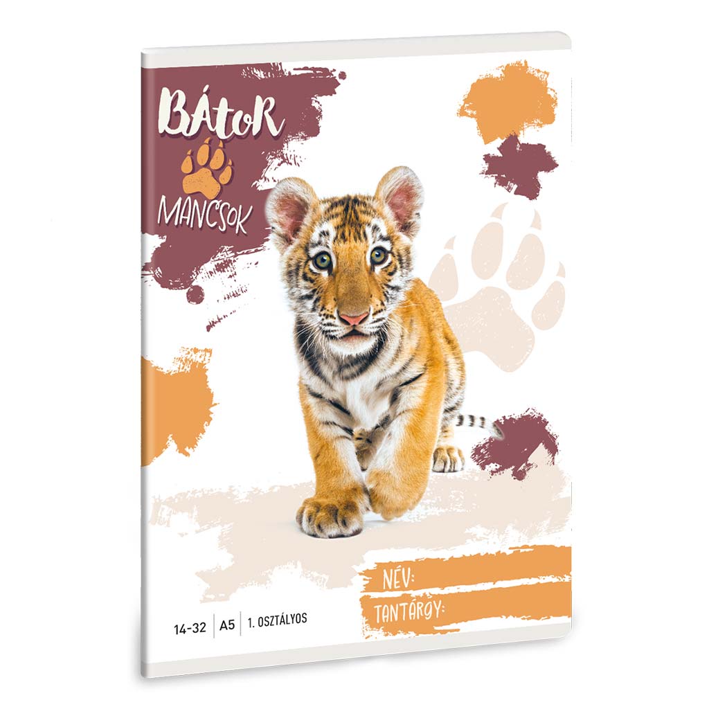 Ars Una: Bátor Mancsok - Tigris A/5 1.osztályos vonalas füzet 14-32