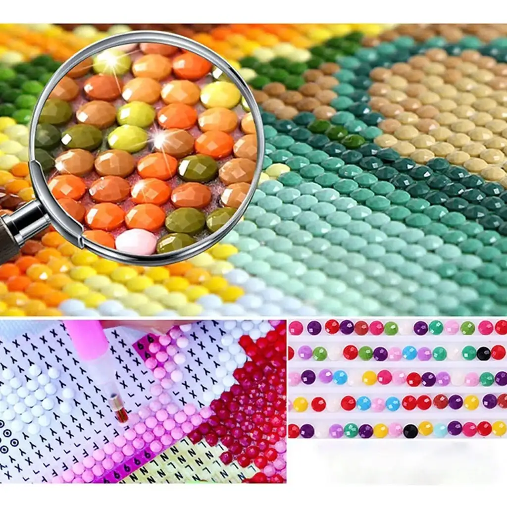 Gyémántszemes kirakó: Rózsa gyémántfestő szett 10x15cm kép 2