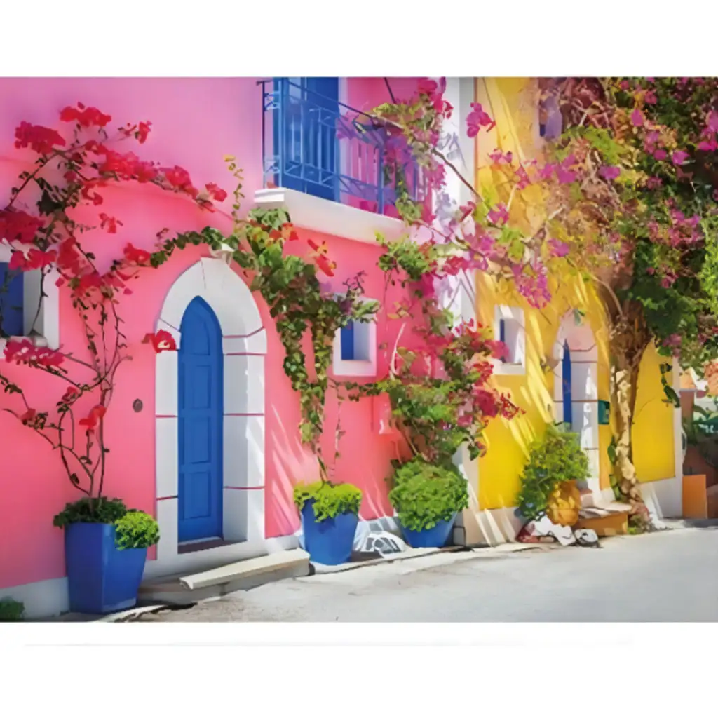 Gyémántszemes kirakó: Görögország színei gyémántfestő szett 30x40cm