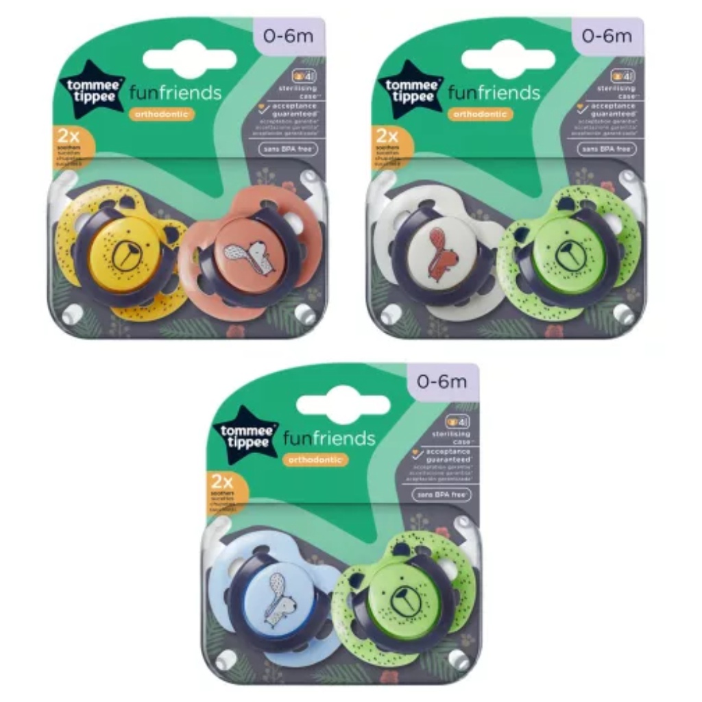 Tommee Tippee: FunFriends 2 db-os ortodontikus cumi szett több változatban (0–6 hó) kép 2