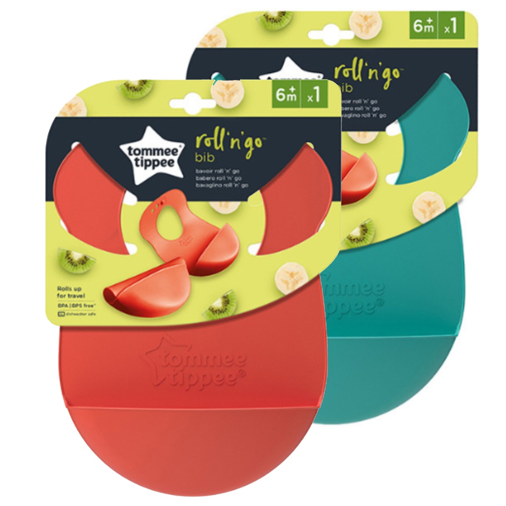 Tommee Tippee: Roll'N'Go szilikon vállpántos előke több változatban