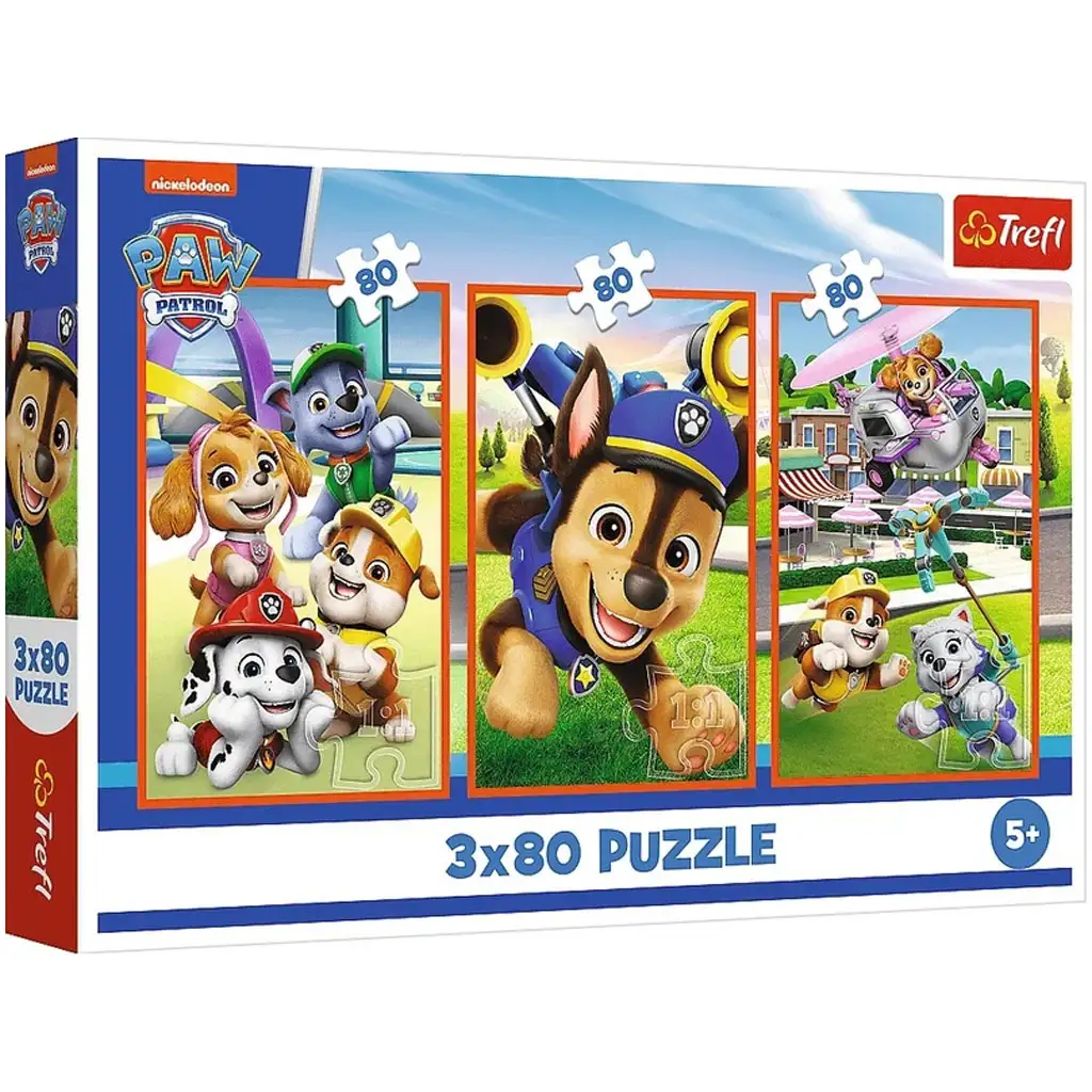 Mancs Őrjárat mosolygós kutyák 3x80db-os puzzle - Trefl